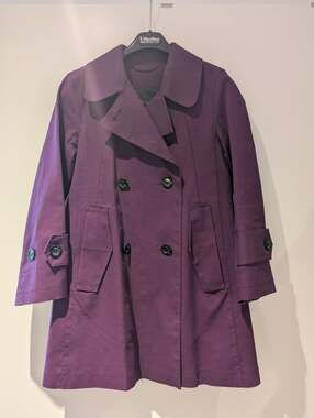 Louis Vuitton Purple Mackintosh Trench Coat Size 34 Made In France
